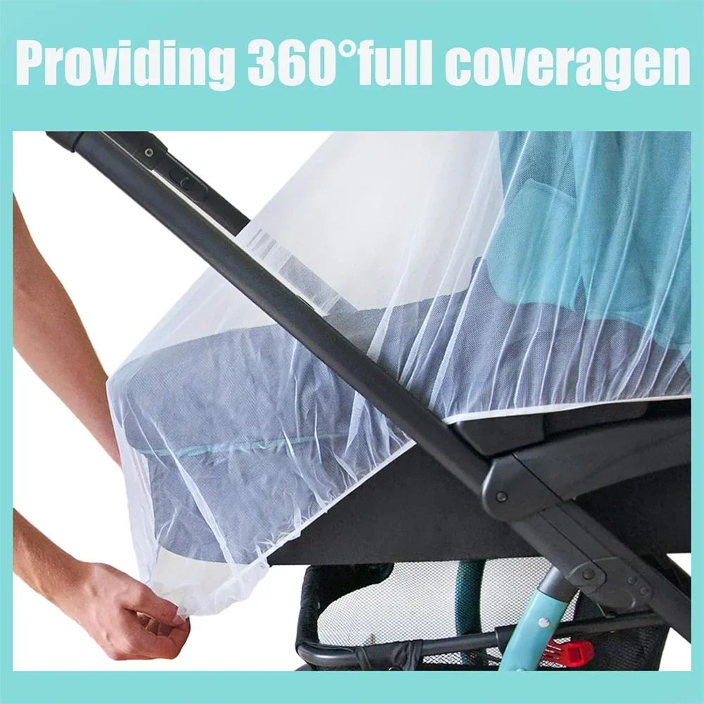 Mosquito Net For Stroller Portable Mini Crib Bug Net Washable Fine Mesh Cover with Elastic Edge for Stroller Bassinet