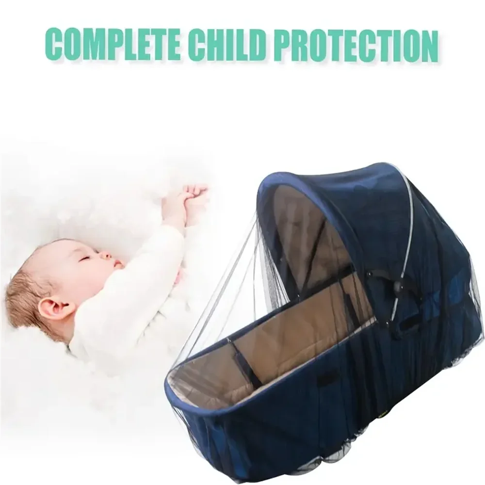 Mosquito Net For Stroller Portable Mini Crib Bug Net Washable Fine Mesh Cover with Elastic Edge for Stroller Bassinet