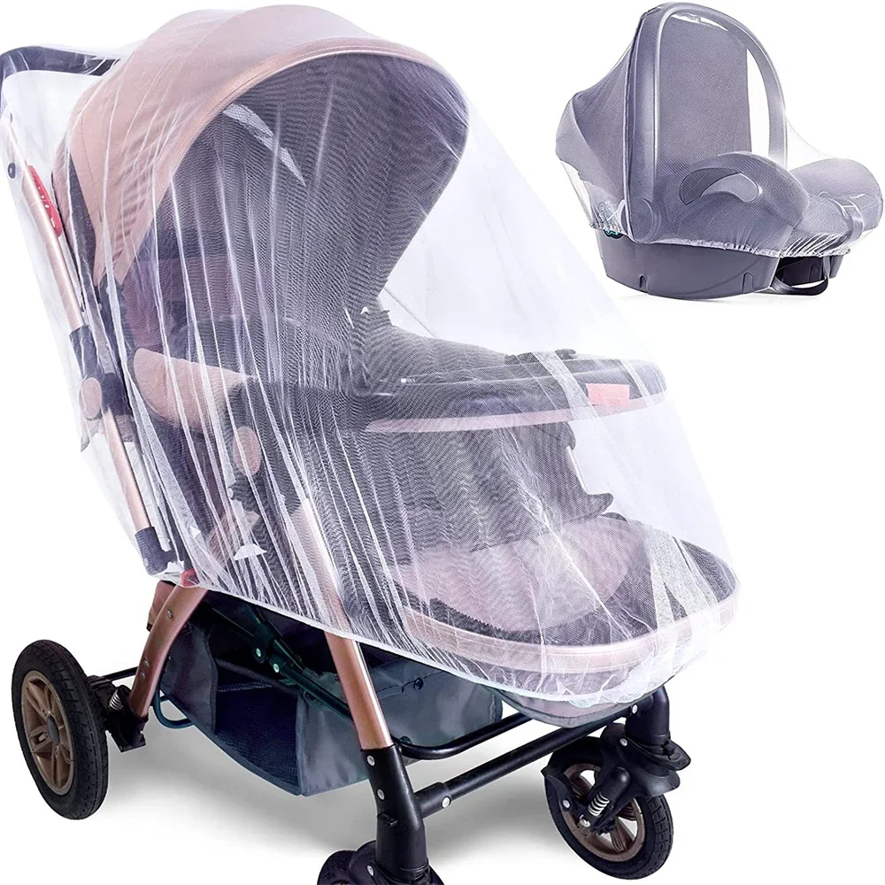 Mosquito Net For Stroller Portable Mini Crib Bug Net Washable Fine Mesh Cover with Elastic Edge for Stroller Bassinet